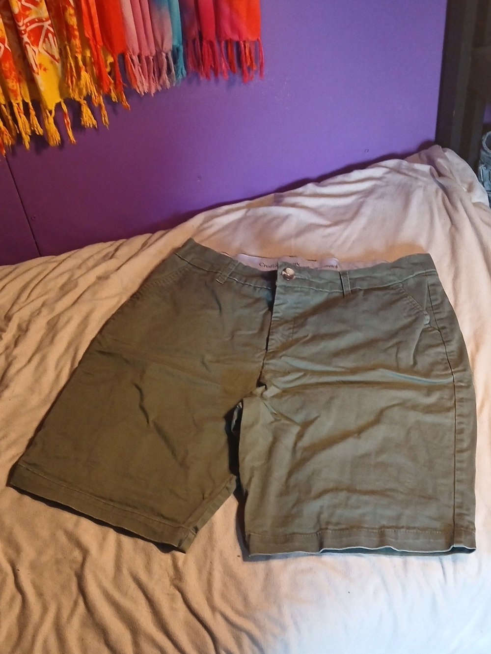 croft & barrow Olive Green Women’s 14 Khaki Green Bermuda Shorts